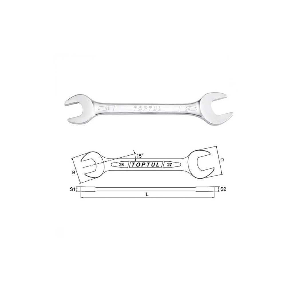 Ключ Toptul гайковий ріжковий 10x13мм (AAEJ1013) - фото 2 Ключ Toptul гайковий ріжковий 10x13мм (AAEJ1013) - фото 2