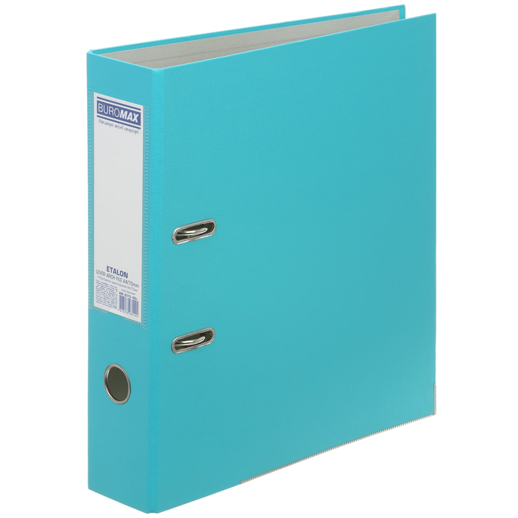 Папка - реєстратор Buromax Etalon A4 75 мм Бірюзова (BM.3015-06c) Папка - реєстратор Buromax Etalon A4 75 мм Бірюзова (BM.3015-06c)