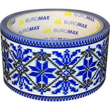 Скотч Buromax Вишиванка 48 мм х 35 м Синя (BM.7007-68) - фото 1