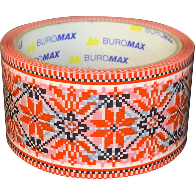 Скотч Buromax Вишиванка 48 мм х 35 м Червона (BM.7007-69) - фото 1
