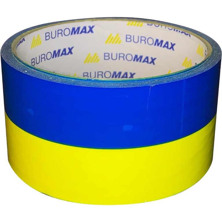 Скотч Buromax 48 мм х 35 м Синьо-жовта (BM.7007-85) - фото 1