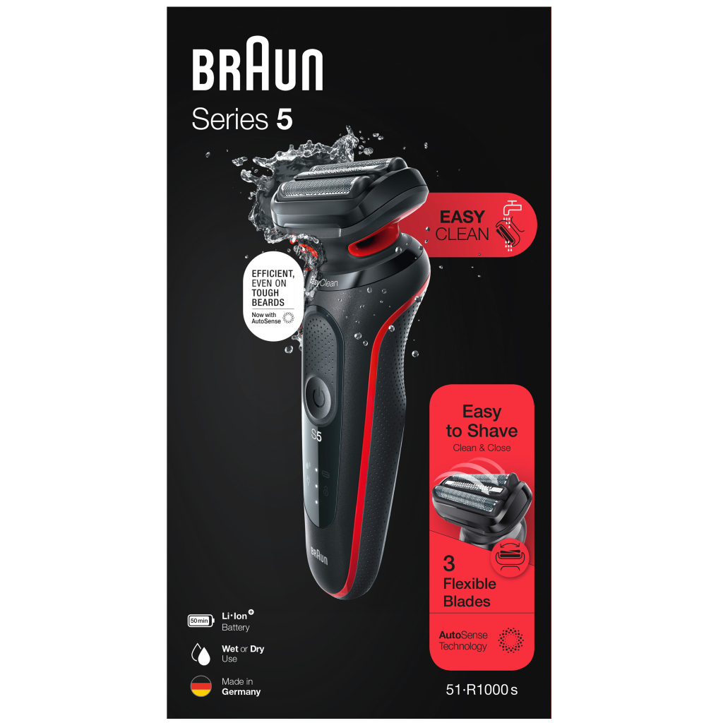 Електробритва Braun Series 5 51-R1000s BLACK / RED - фото 8 Електробритва Braun Series 5 51-R1000s BLACK / RED - фото 8