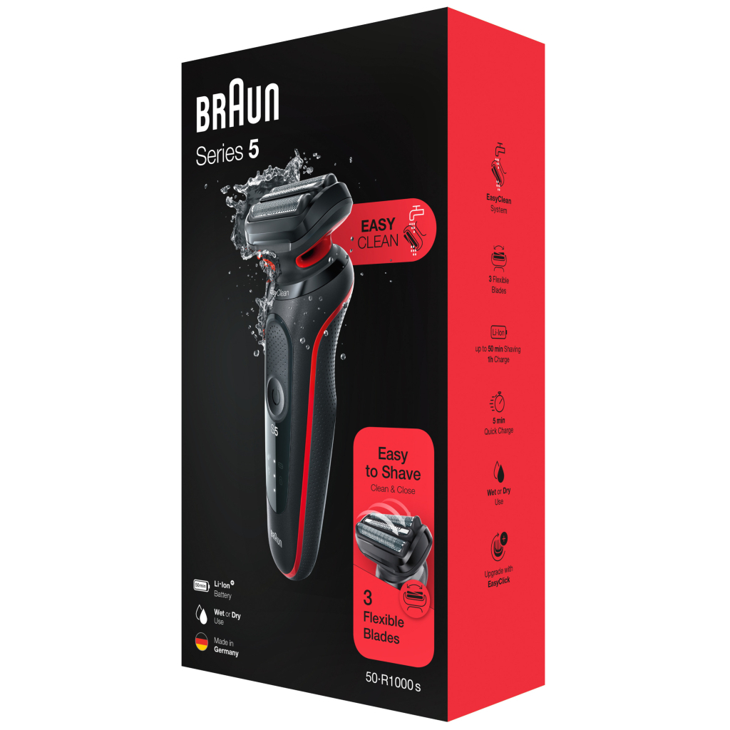 Електробритва Braun Series 5 51-R1000s BLACK / RED - фото 9 Електробритва Braun Series 5 51-R1000s BLACK / RED - фото 9