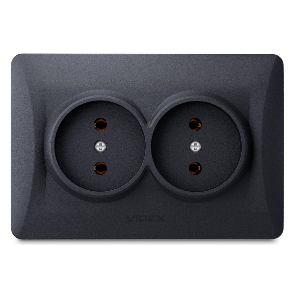 Розетка Videx BINERA 2ая черн (VF-BNSK2-BG) Розетка Videx BINERA 2ая черн (VF-BNSK2-BG)