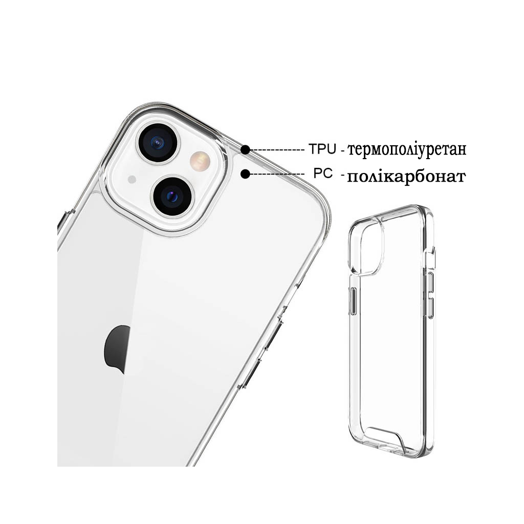 Чохол до мобільного телефона BeCover Space Case Apple iPhone 13 Transparancy (708579) - фото 4 Чохол до мобільного телефона BeCover Space Case Apple iPhone 13 Transparancy (708579) - фото 4