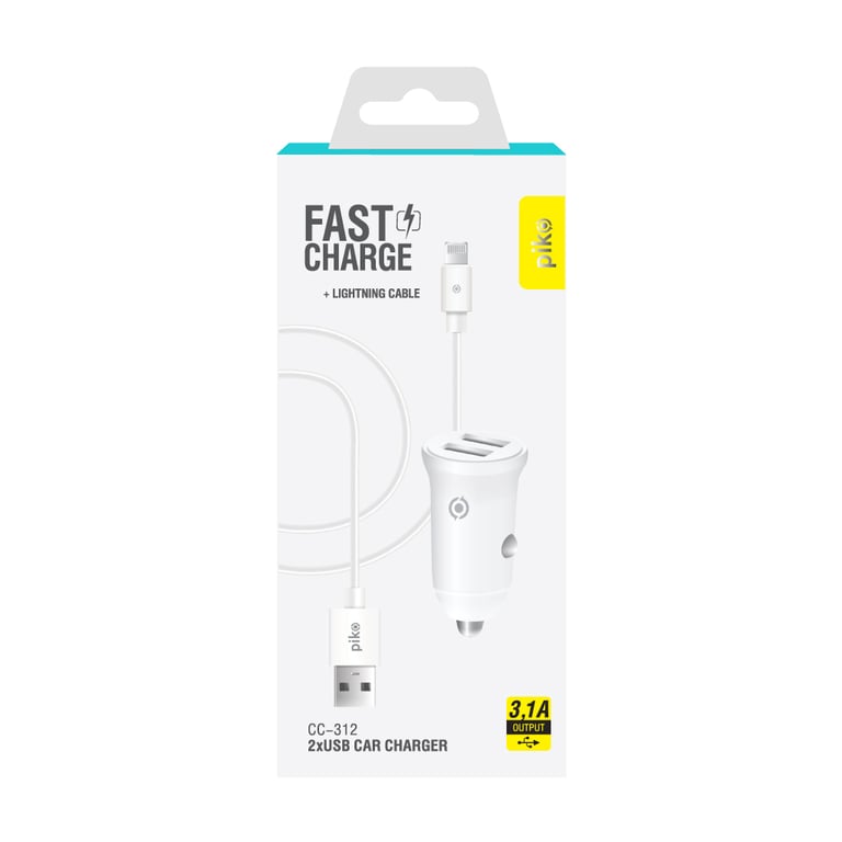 Зарядний пристрій Piko CC-312 (2USB3,1A) + Lightning cable (1283126538810) - фото 2