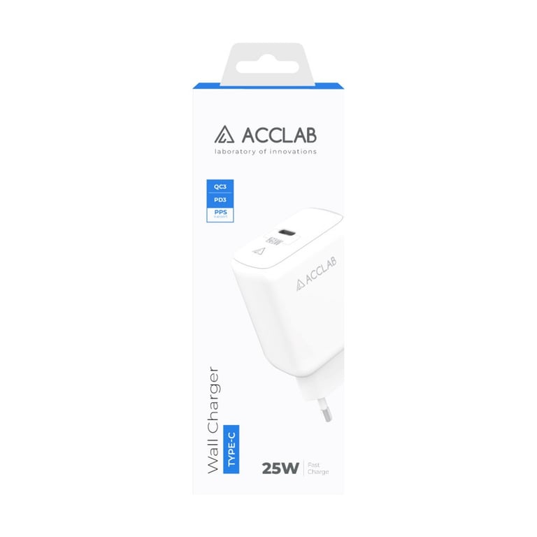 Зарядний пристрій ACCLAB AL-TC125 1хType-C 5В/3A/25W QC/PD3.0 (1283126538841) - фото 2