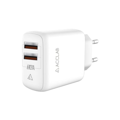 Зарядний пристрій ACCLAB AL-TC224 2хUSB 5В/2,4A/12W (1283126538834) - фото 1