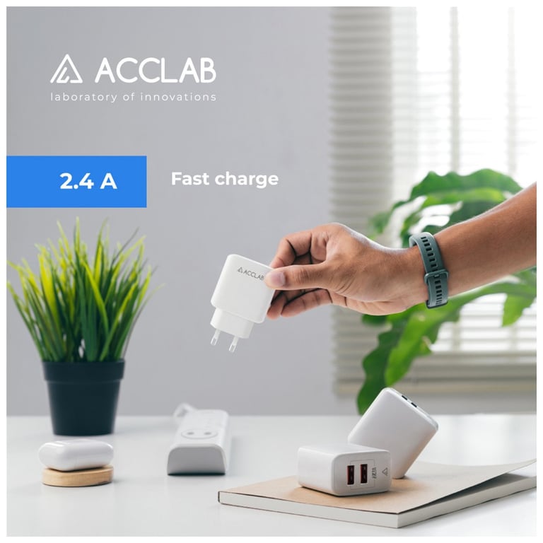 Зарядний пристрій ACCLAB AL-TC224 2хUSB 5В/2,4A/12W (1283126538834) - фото 6