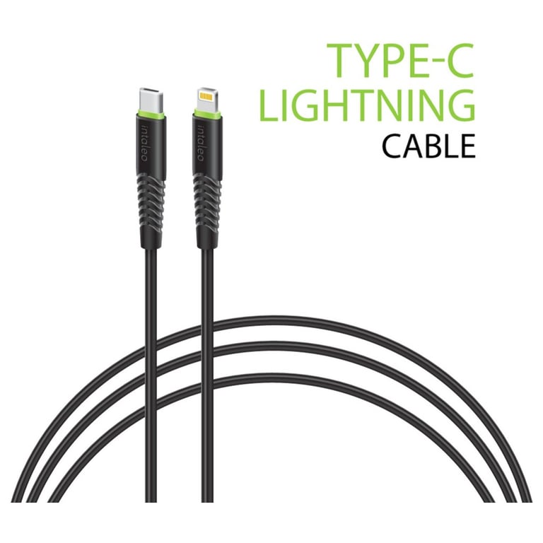 Дата кабель USB-C to Lightning 1.2m CBFLEXTL1 18W black Intaleo (1283126542459) - фото 1