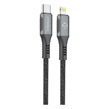 Дата кабель USB-C to Lightning 1.2m CBGPD30WTL1 30W grey Intaleo (1283126518089) - фото 1