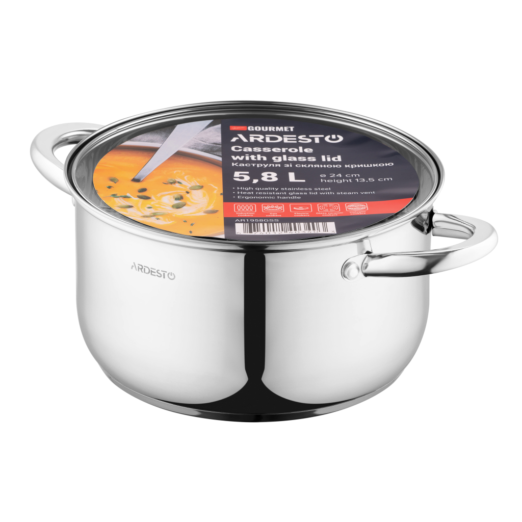 Каструля Ardesto Gemini Gourmet 5.8 л (AR1958GSS) - фото 4 Каструля Ardesto Gemini Gourmet 5.8 л (AR1958GSS) - фото 4