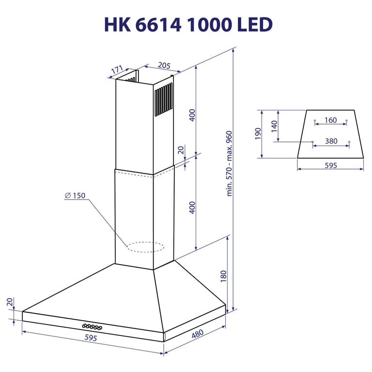 Витяжка кухонна Minola HK 6614 WH 1000 LED - фото 11