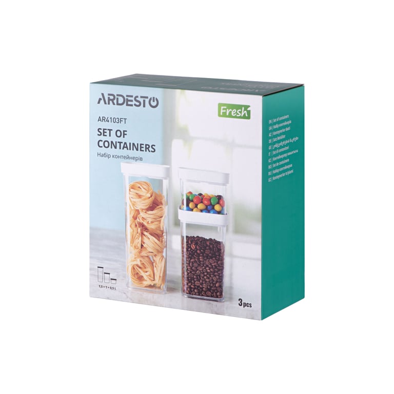 Ємність для сипучих продуктів ARDESTO Fresh комплект 3 шт (AR4103FT) - фото 2