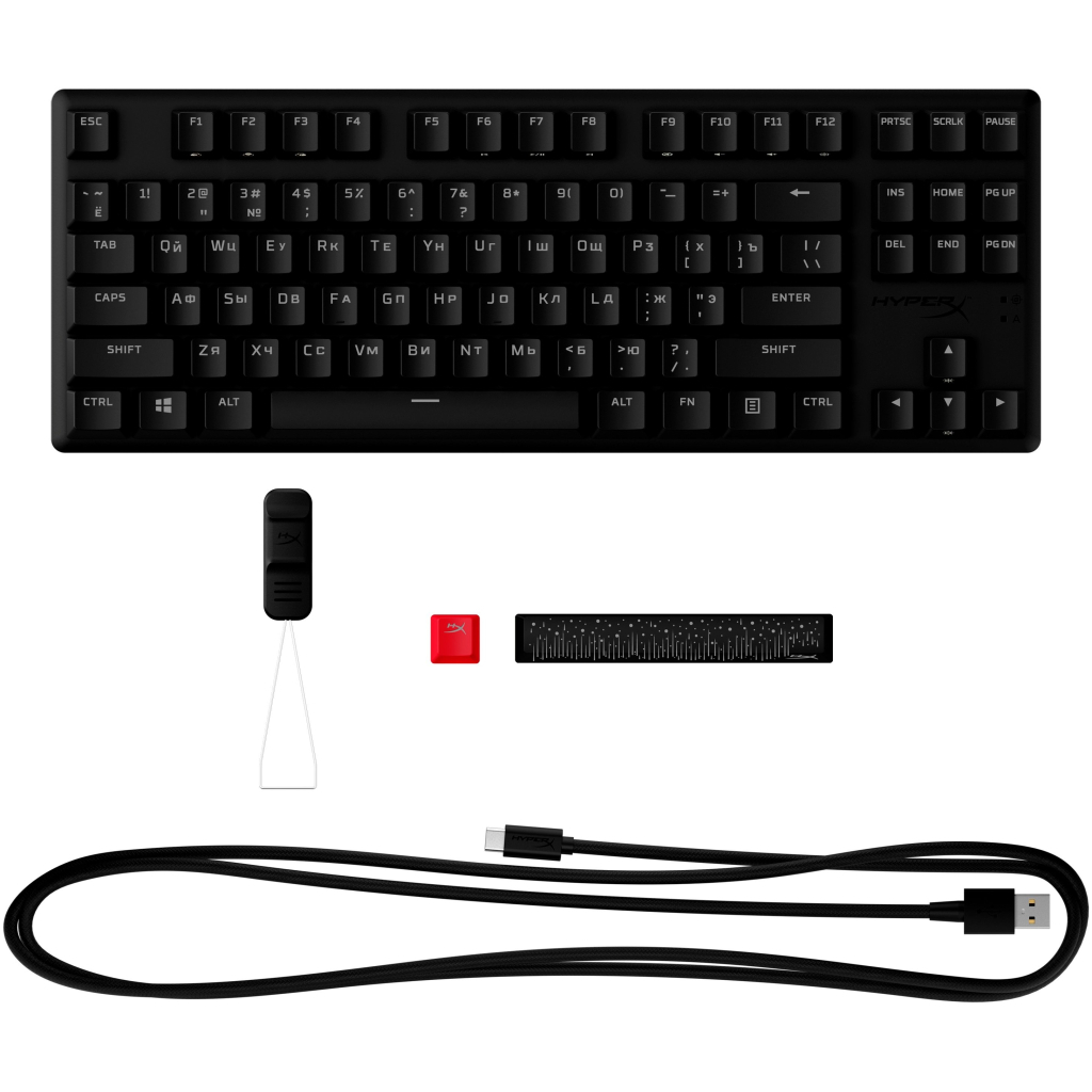 Клавіатура HyperX Alloy Origins Core PBT HX Red (639N7AA) - фото 7 Клавіатура HyperX Alloy Origins Core PBT HX Red (639N7AA) - фото 7