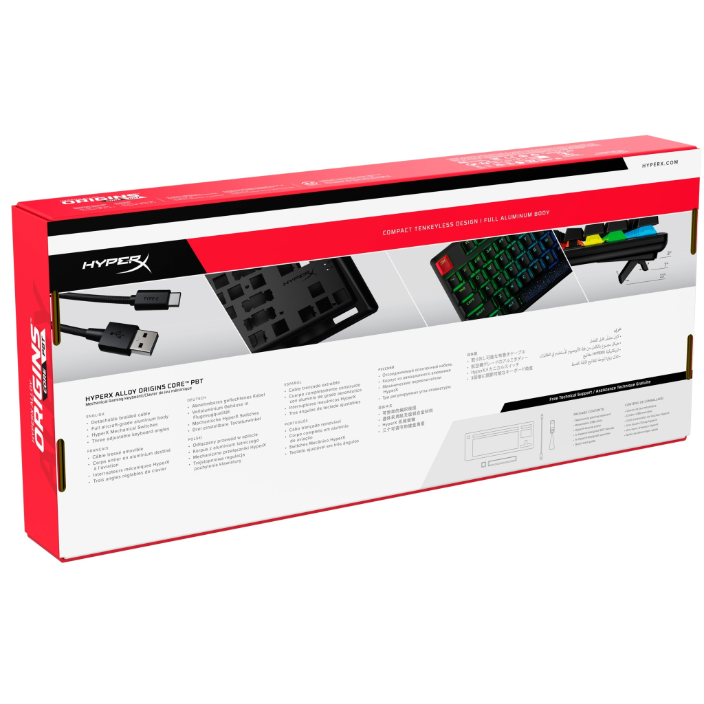 Клавіатура HyperX Alloy Origins Core PBT HX Red (639N7AA) - фото 9 Клавіатура HyperX Alloy Origins Core PBT HX Red (639N7AA) - фото 9