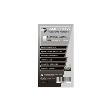 Протектор для карт Games 7 Days 61 х 112 мм, French Tarot, 100 шт (STANDART) (GSD-016111) - фото 1