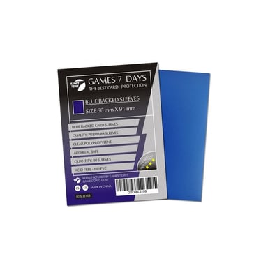 Протектор для карт Games 7 Days 66 х 91 мм, MTG, 80 шт Blue (PREMIUM) (GSD-BL6691) - фото 1