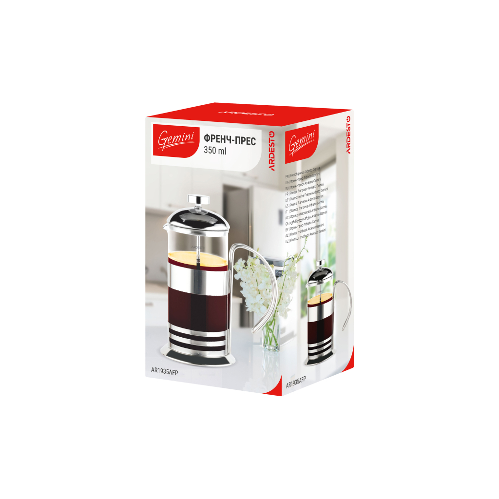 Френч-прес Ardesto Gemini Asti 350 мл (AR1935AFP) - фото 2 Френч-прес Ardesto Gemini Asti 350 мл (AR1935AFP) - фото 2