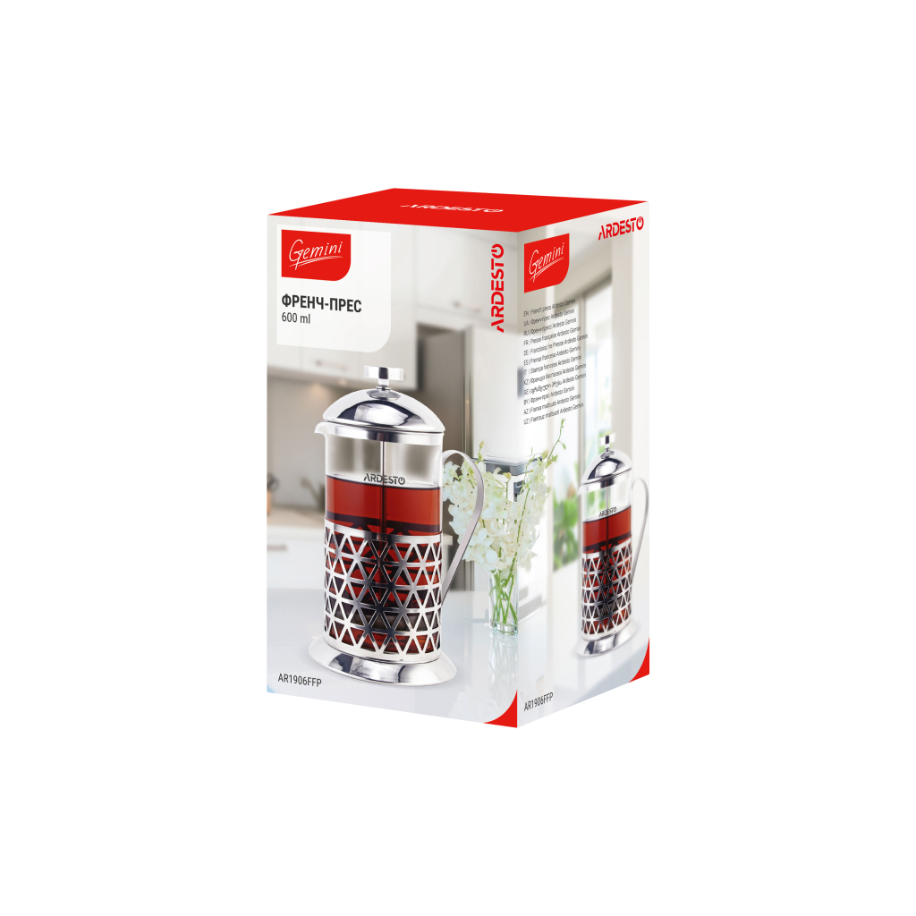 Френч-прес Ardesto Gemini Fasano 600 мл (AR1906FFP) - фото 2 Френч-прес Ardesto Gemini Fasano 600 мл (AR1906FFP) - фото 2