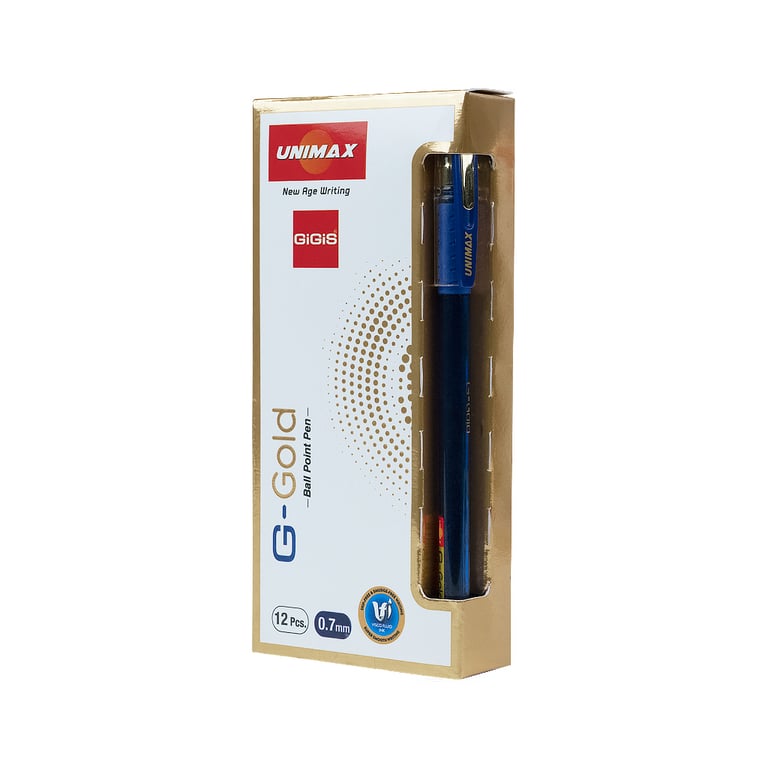 Ручка кулькова Unimax G-Gold, синя (UX-139-02) - фото 3
