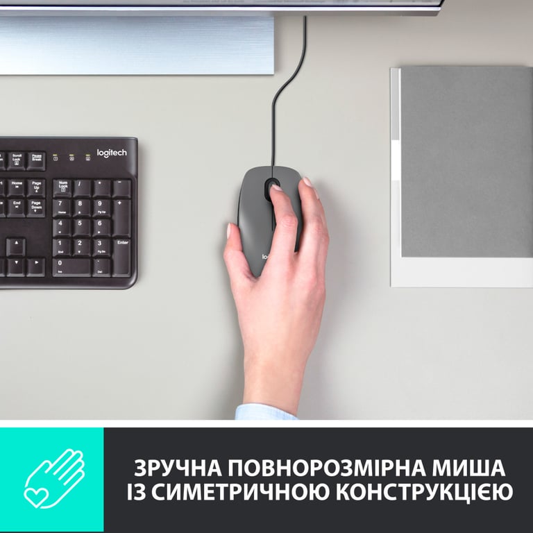Мишка Logitech M100 USB Black (910-006652) - фото 2