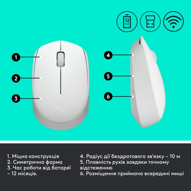 Мишка Logitech M171 White (910-006867) - фото 7