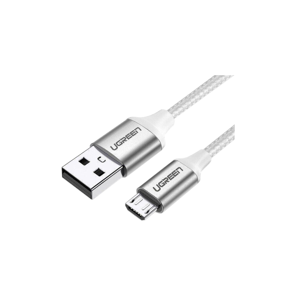 Дата кабель USB 2.0 AM to Micro 5P 2.0m US290 3A 18W Nickel Plating White Ugreen (60153) - фото 2 Дата кабель USB 2.0 AM to Micro 5P 2.0m US290 3A 18W Nickel Plating White Ugreen (60153) - фото 2