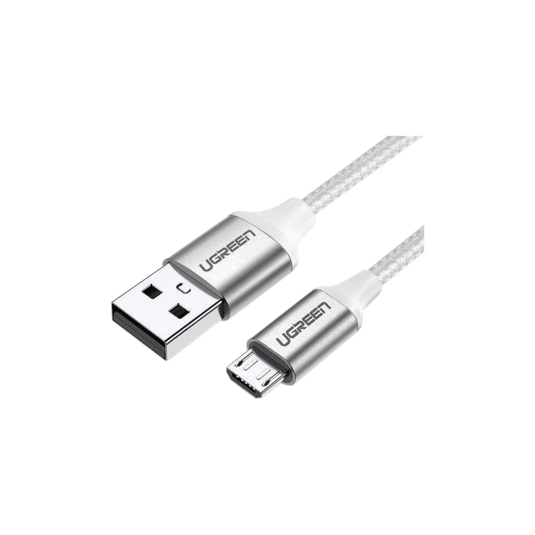 Дата кабель USB 2.0 AM to Micro 5P 2.0m US290 3A 18W Nickel Plating White Ugreen (60153) - фото 2