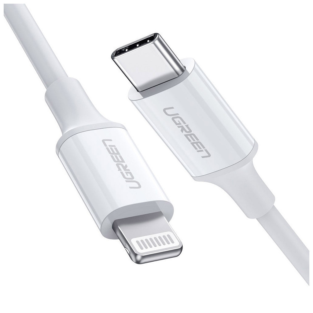 Дата кабель USB-C to Lightning 2.0m US1713A Nickel Plating ABS Shell White Ugreen (60749) - фото 1