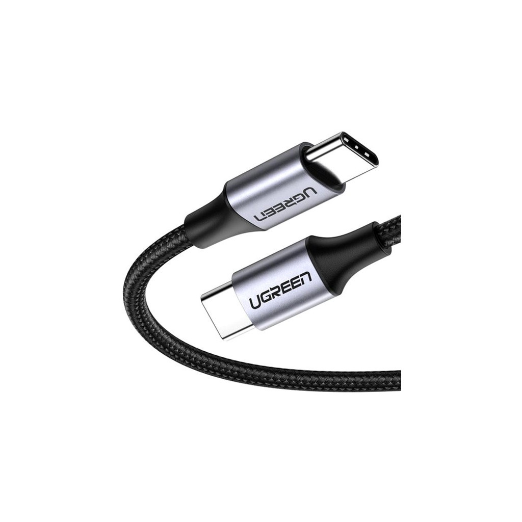 Дата кабель USB-C to USB-C 2.0m US261 18W Round Cable Nickel Plating Aluminum Shell Black Ugreen (50152) - фото 2 Дата кабель USB-C to USB-C 2.0m US261 18W Round Cable Nickel Plating Aluminum Shell Black Ugreen (50152) - фото 2
