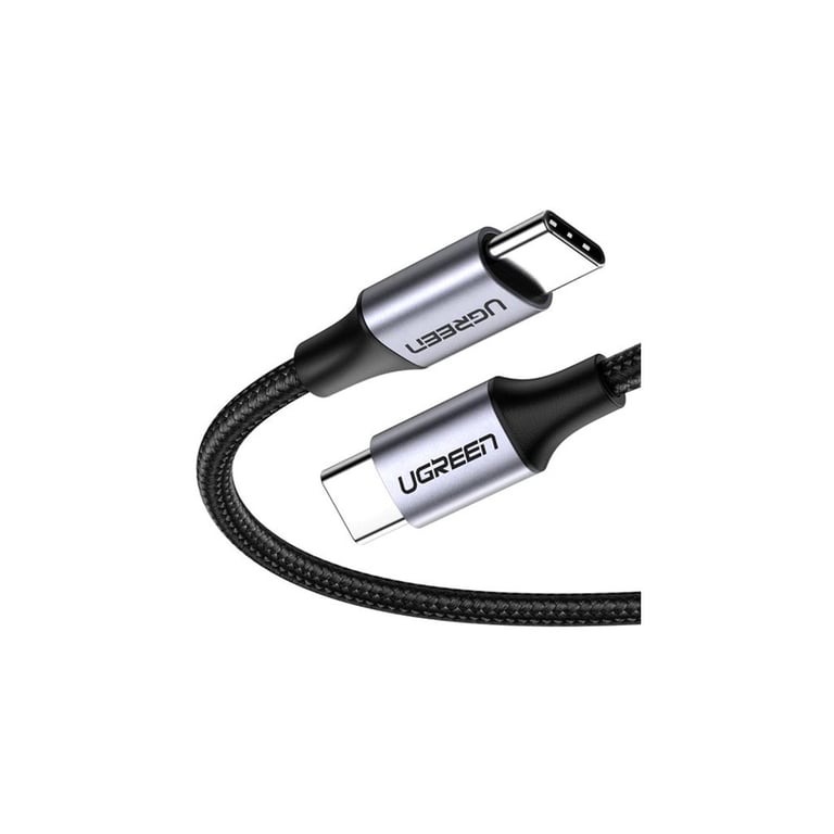 Дата кабель USB-C to USB-C 2.0m US261 18W Round Cable Nickel Plating Aluminum Shell Black Ugreen (50152) - фото 2