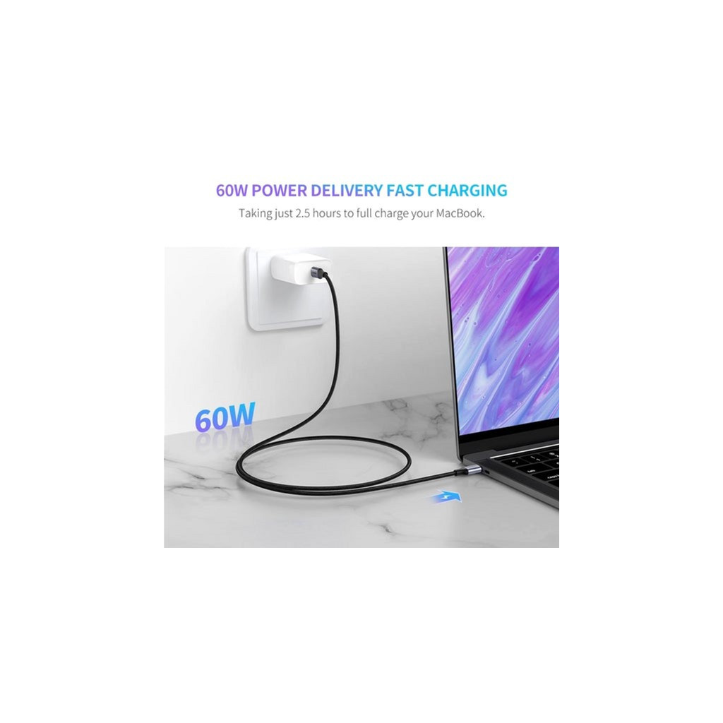 Дата кабель USB-C to USB-C 2.0m US261 18W Round Cable Nickel Plating Aluminum Shell Black Ugreen (50152) - фото 3 Дата кабель USB-C to USB-C 2.0m US261 18W Round Cable Nickel Plating Aluminum Shell Black Ugreen (50152) - фото 3
