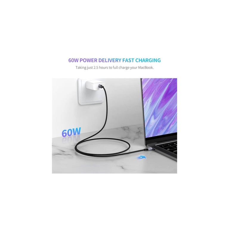 Дата кабель USB-C to USB-C 2.0m US261 18W Round Cable Nickel Plating Aluminum Shell Black Ugreen (50152) - фото 3