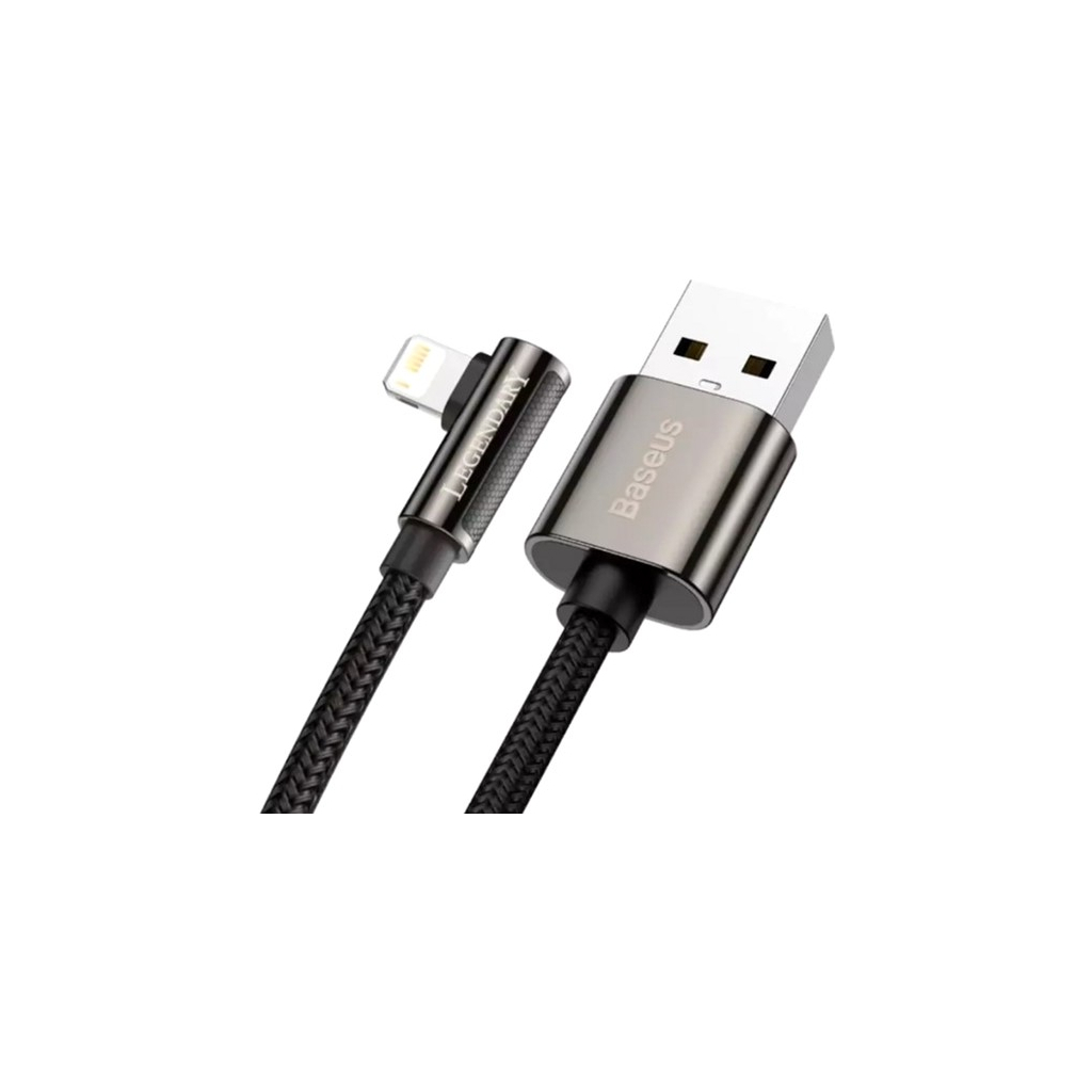 Дата кабель USB 2.0 AM to Lightning 2.0m CALCS 2.4A 90 Legend Series Elbow Black Baseus (CALCS-A01) - фото 2 Дата кабель USB 2.0 AM to Lightning 2.0m CALCS 2.4A 90 Legend Series Elbow Black Baseus (CALCS-A01) - фото 2
