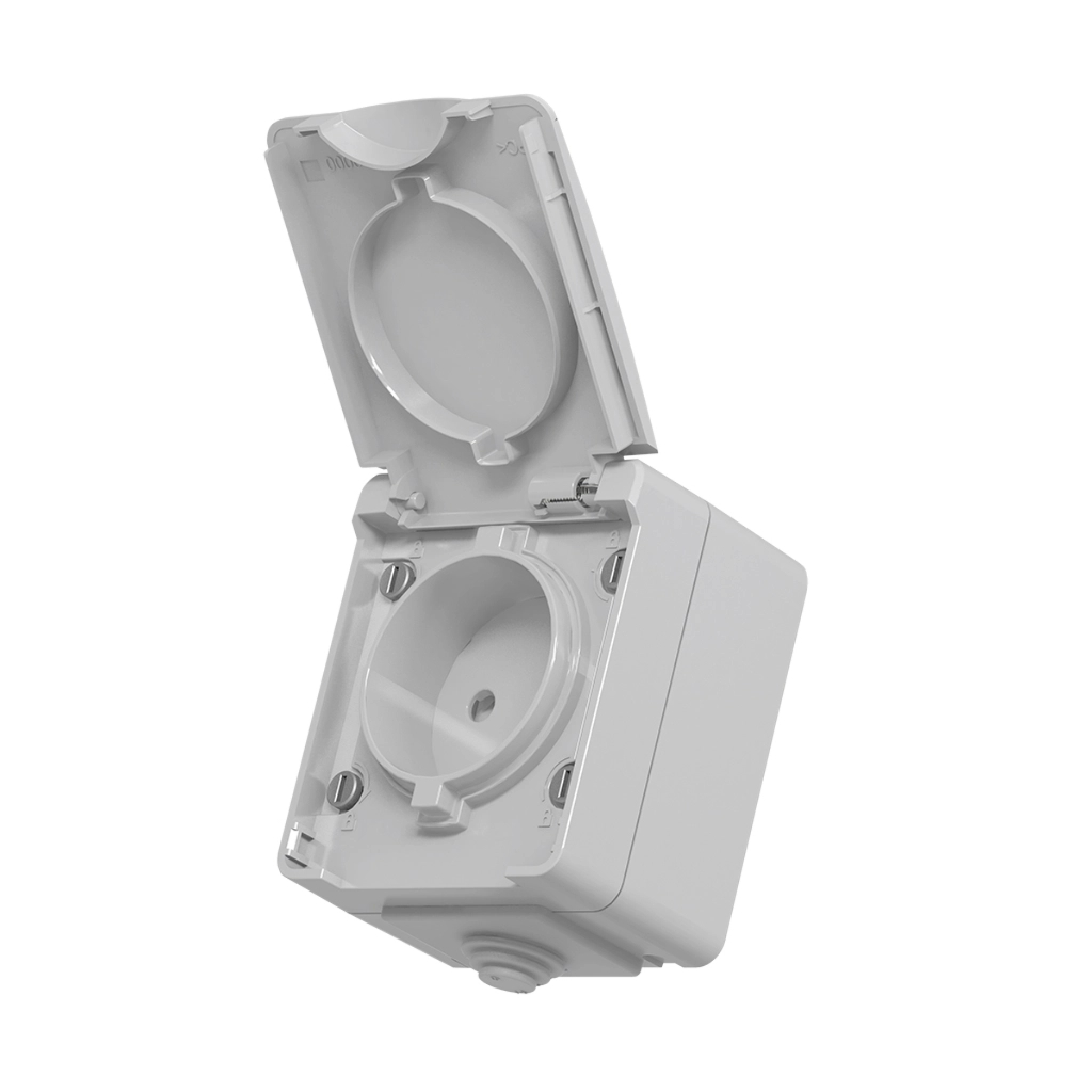 Розетка Videx BINERA IP65 зовнішня 1ая сіра (VF-BNW21-G) - фото 1 Розетка Videx BINERA IP65 зовнішня 1ая сіра (VF-BNW21-G) - фото 1