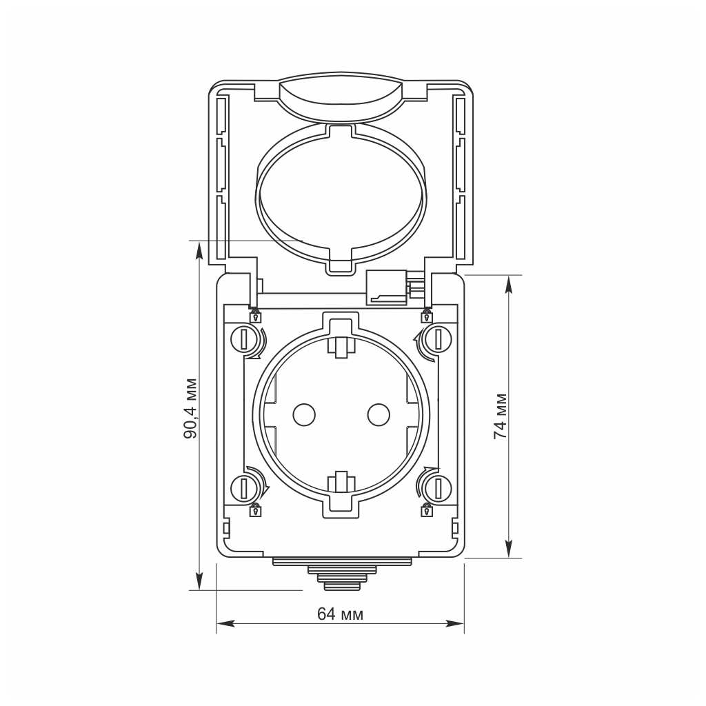 Розетка Videx BINERA IP65 зовнішня 1ая із заземленням сірка (BINERA IP65 наружная 1ая с заземлением сера) - фото 4 Розетка Videx BINERA IP65 зовнішня 1ая із заземленням сірка (BINERA IP65 наружная 1ая с заземлением сера) - фото 4
