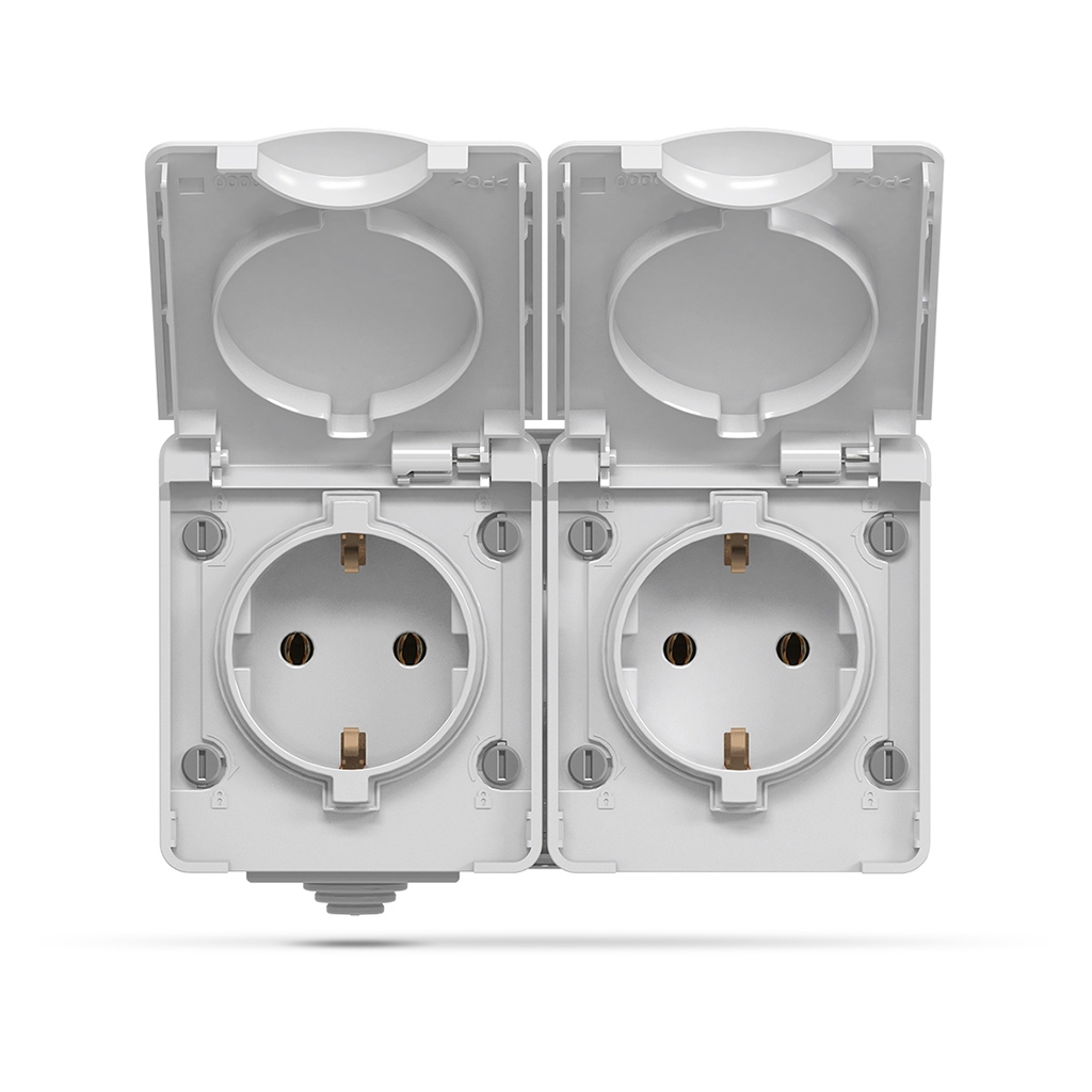 Розетка Videx BINERA IP65 зовнішня 2ая із заземленням сіра (VF-BNW22G-G) - фото 2 Розетка Videx BINERA IP65 зовнішня 2ая із заземленням сіра (VF-BNW22G-G) - фото 2