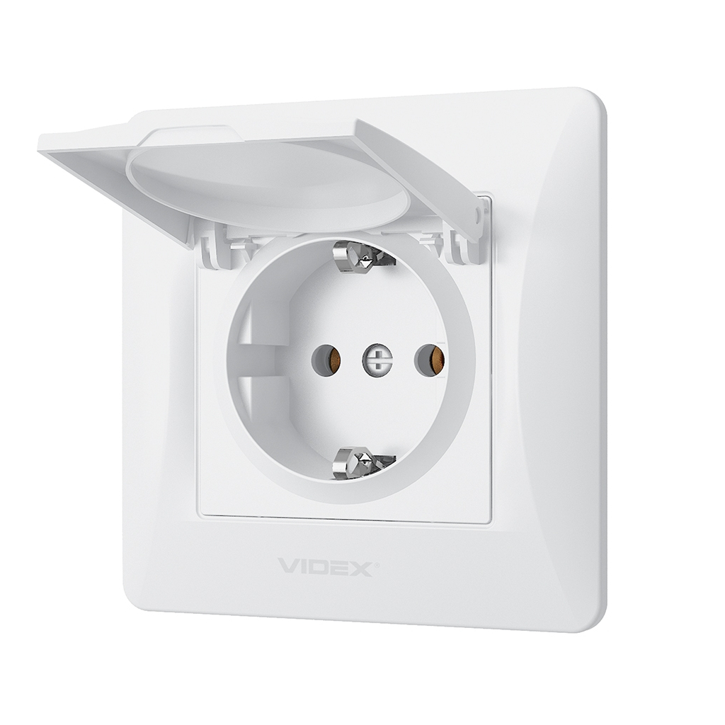 Розетка Videx BINERA 1ая із заземленням і кришкою (VF-BNSK) - фото 2 Розетка Videx BINERA 1ая із заземленням і кришкою (VF-BNSK) - фото 2