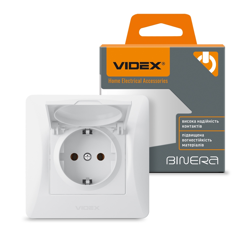 Розетка Videx BINERA 1ая із заземленням і кришкою (VF-BNSK) - фото 4 Розетка Videx BINERA 1ая із заземленням і кришкою (VF-BNSK) - фото 4