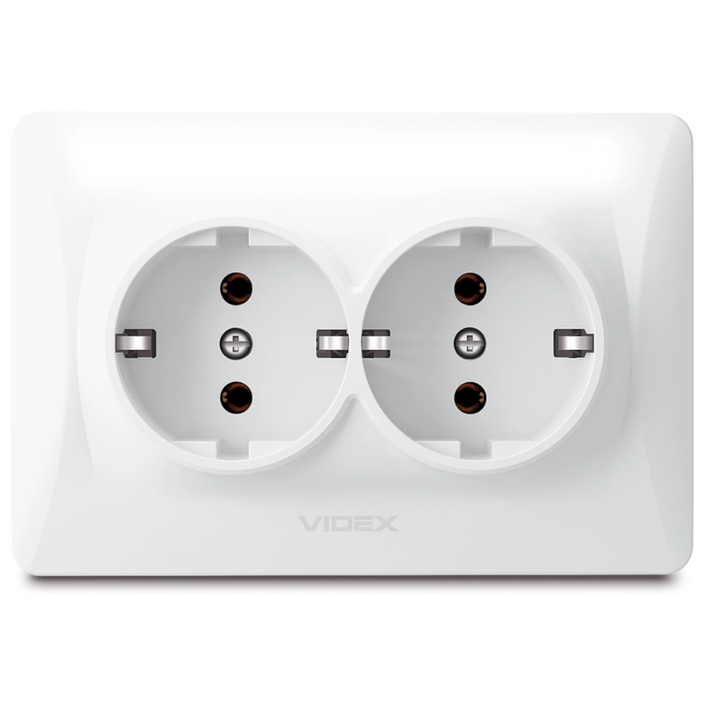 Розетка Videx BINERA 2ая із заземленням (VF-BNSK2G-W) - фото 1 Розетка Videx BINERA 2ая із заземленням (VF-BNSK2G-W) - фото 1