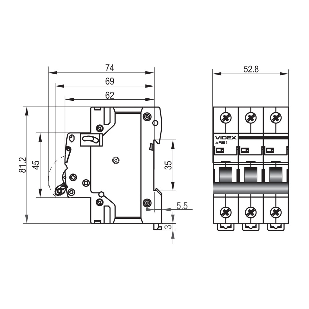 Автоматичний вимикач Videx RS6 RESIST 1п 16А 6кА С (VF-RS6-AV1C16) - фото 4 Автоматичний вимикач Videx RS6 RESIST 1п 16А 6кА С (VF-RS6-AV1C16) - фото 4