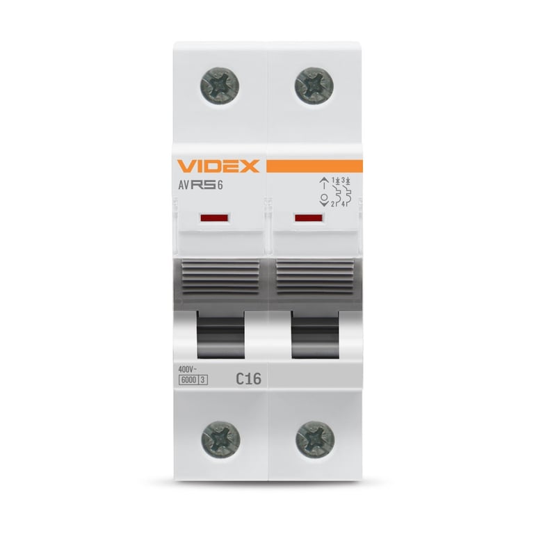 Автоматичний вимикач Videx RS6 RESIST 2п 16А 6кА С (VF-RS6-AV2C16) - фото 2