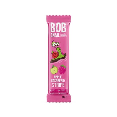 Цукерка Bob Snail Равлик Боб Яблуко Малина, страйп, 14 г (4820206080738) - фото 1