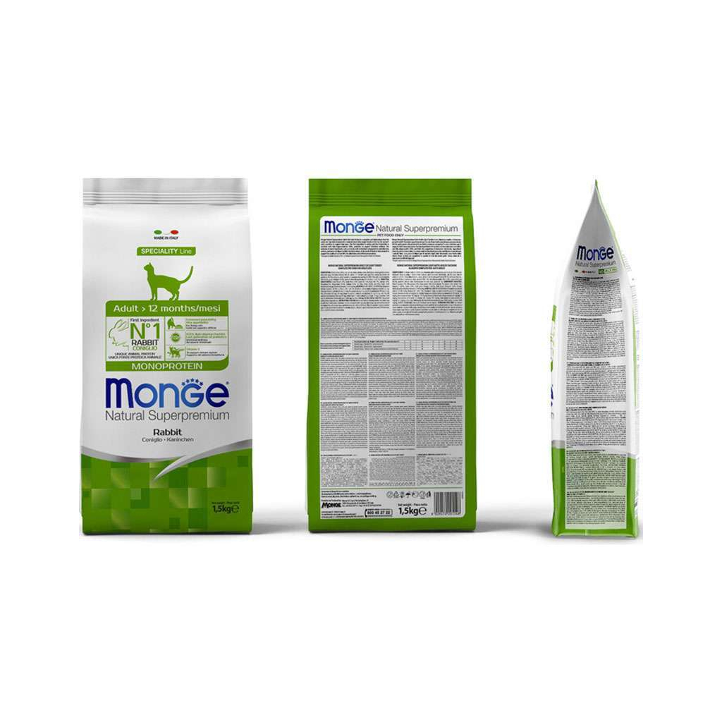 Сухий корм для кішок Monge Cat Adult з кроликом 1.5 кг (8009470011945) - фото 3 Сухий корм для кішок Monge Cat Adult з кроликом 1.5 кг (8009470011945) - фото 3