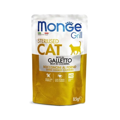 Вологий корм для кішок Monge Cat Grill Sterilised курка 85 г (8009470013635) - фото 1