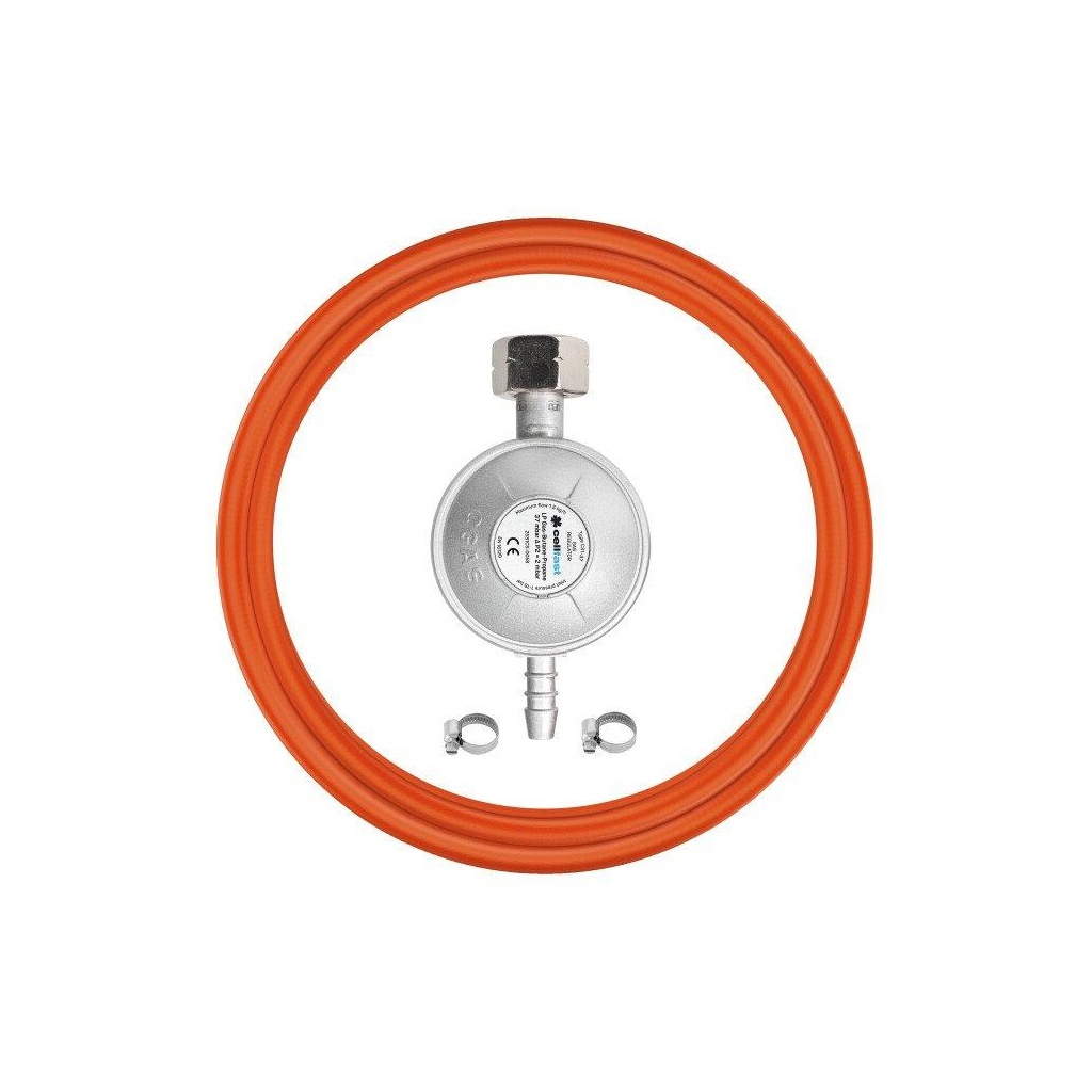 Комплект для підключення газового обладнання Cellfast шланг 1,5 м, редуктор тип KLF G12 (52-505) - фото 1 Комплект для підключення газового обладнання Cellfast шланг 1,5 м, редуктор тип KLF G12 (52-505) - фото 1