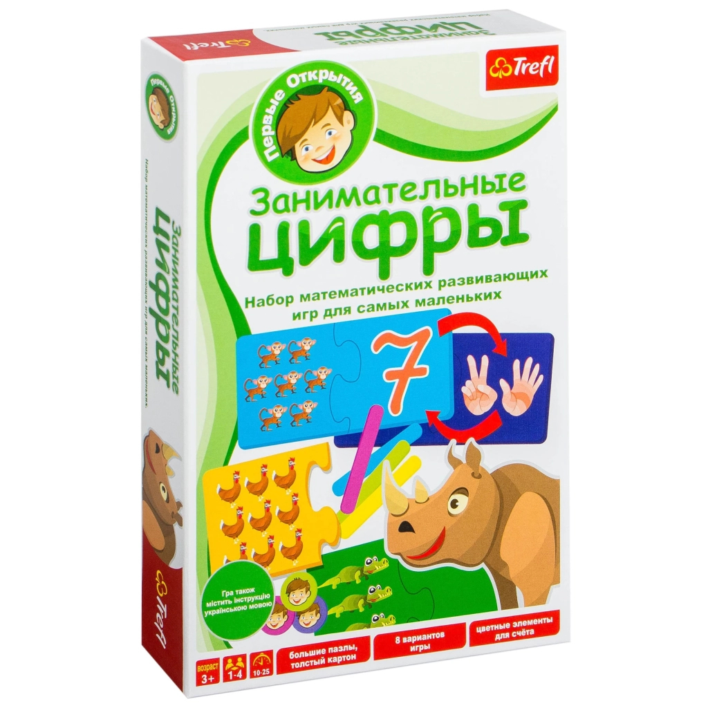 Настільна гра Trefl АБВГДейка. Цікаві цифри (02162) - фото 1 Настільна гра Trefl АБВГДейка. Цікаві цифри (02162) - фото 1
