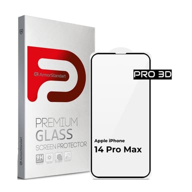 Скло захисне Armorstandart Pro 3D Apple iPhone 14 Pro Max Black (ARM66356) - фото 1