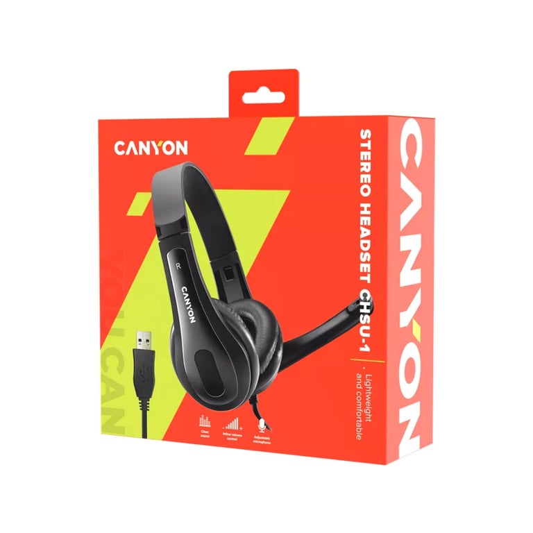Навушники Canyon CHSU-1 USB Black (CNS-CHSU1B) - фото 5